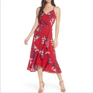 Chelsea28 Faux Wrap Floral Midi